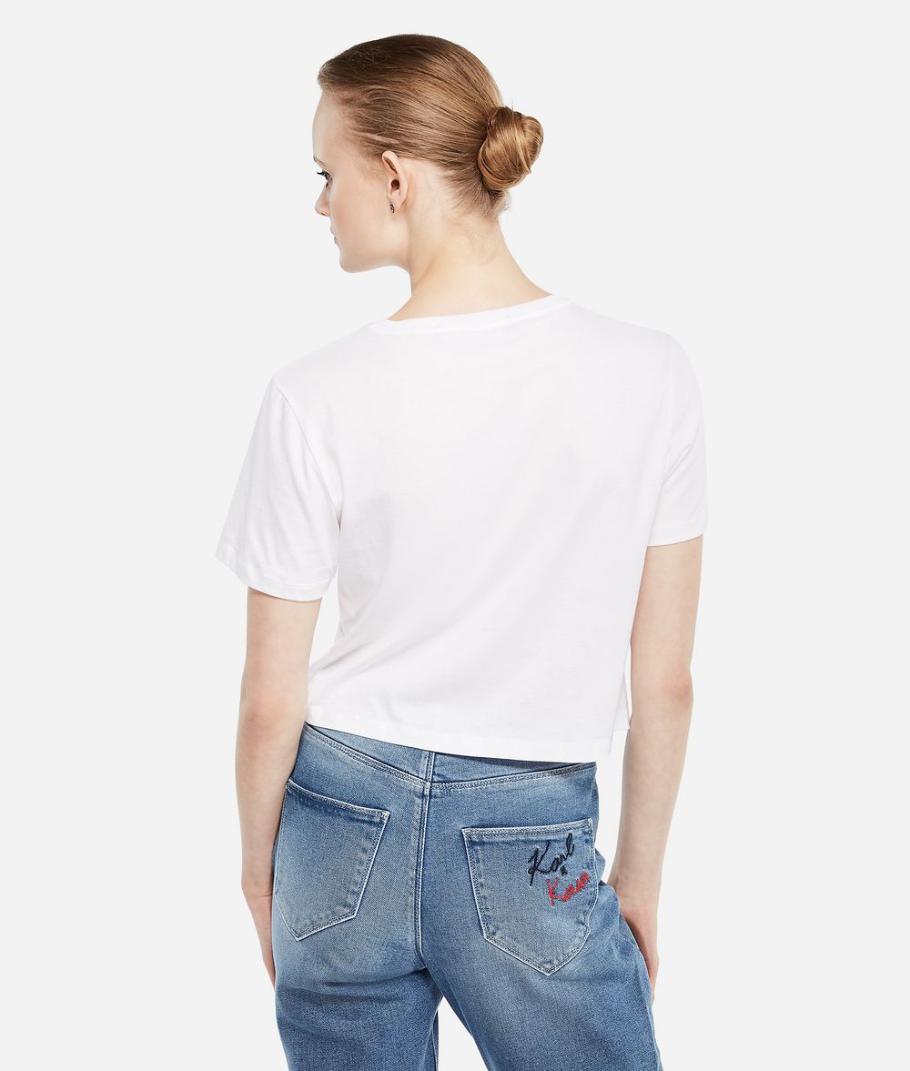 KARL LAGERFELD Karl x Kaia T-Shirt mit Cropped-Schnitt T-Shirt Damen d