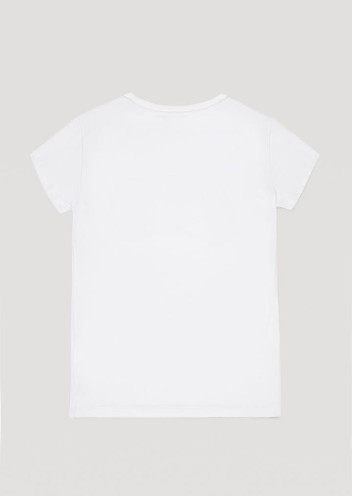 Camiseta de algodón con logotipo EA7 para niña Camiseta de algodón con logotipo EA7 para niña