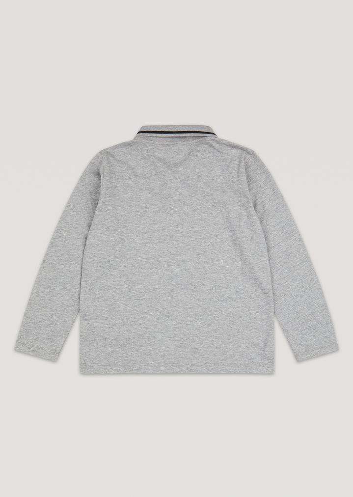 Polo de algodón y manga larga con logotipo EA7 para niño Polo de algodón y manga larga con logotipo EA7 para niño