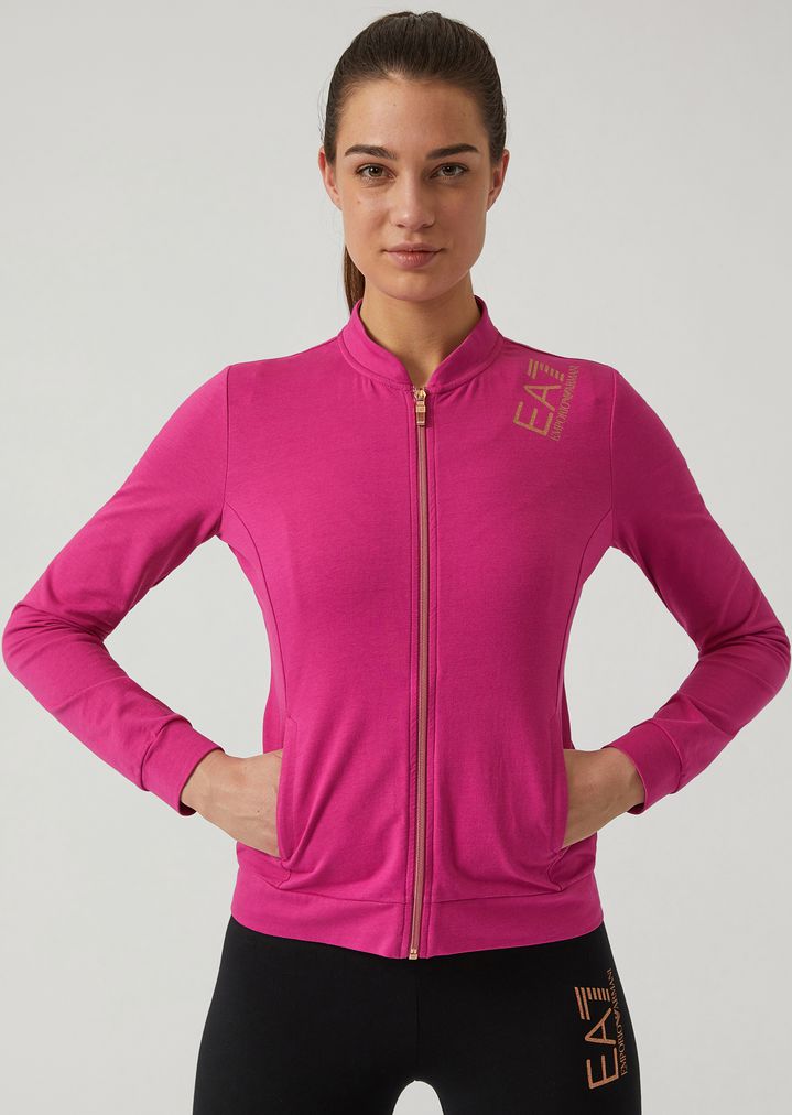 Sudadera de felpa con cremallera y logotipo de glitter Sudadera de felpa con cremallera y logotipo de glitter