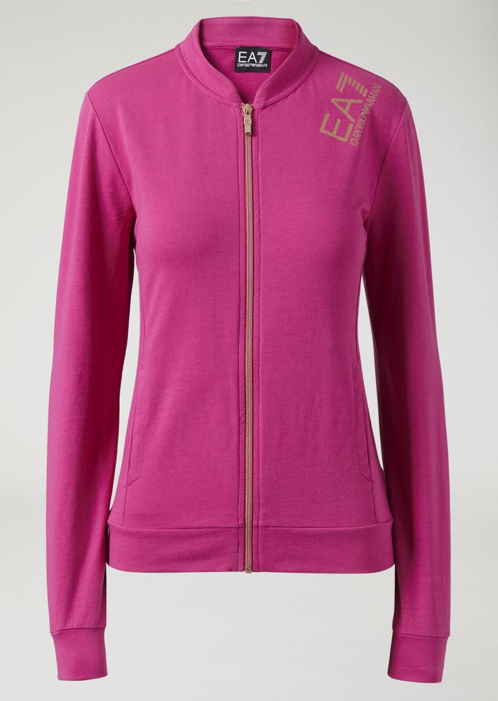 Sudadera de felpa con cremallera y logotipo de glitter Sudadera de felpa con cremallera y logotipo de glitter