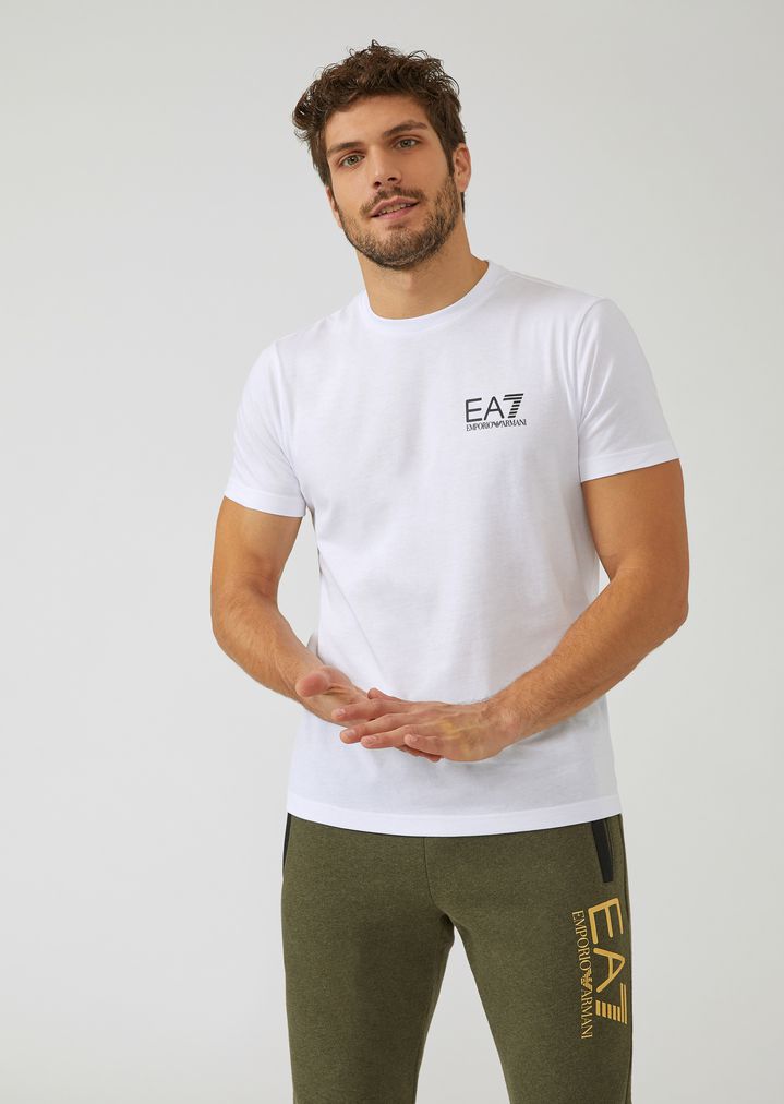 Camiseta de algodón puro con logotipo maxi en la espalda Camiseta de algodón puro con logotipo maxi en la espalda