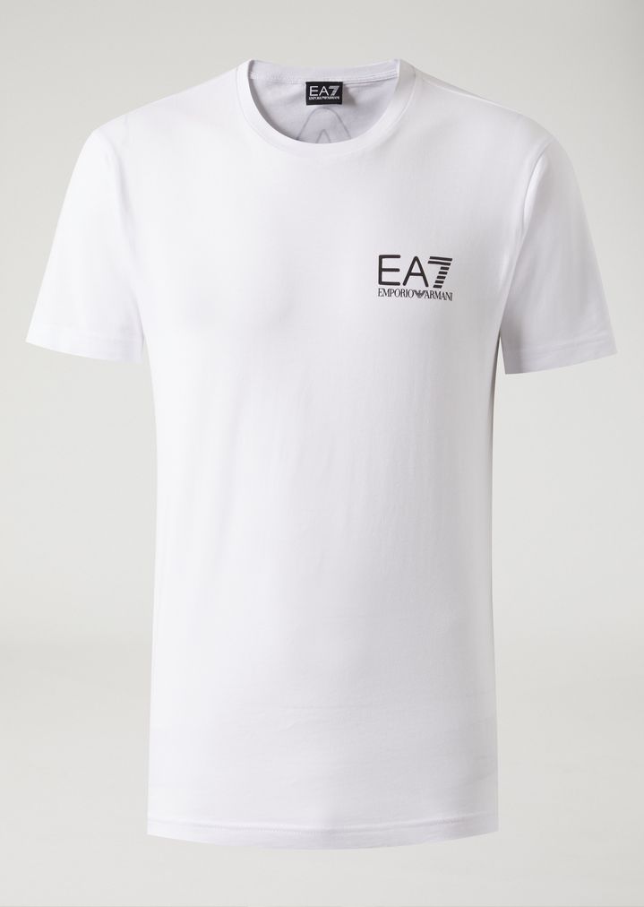 Camiseta de algodón puro con logotipo maxi en la espalda Camiseta de algodón puro con logotipo maxi en la espalda