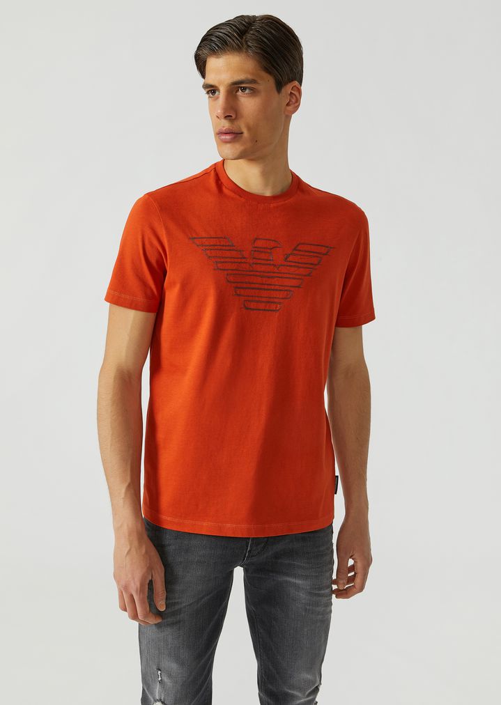 emporio armani orange t shirt