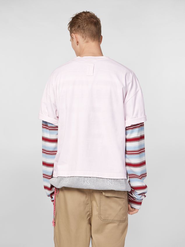 Short Sleeve T-Shirt Marni T-shirt in cotton jersey pink and gray Man
