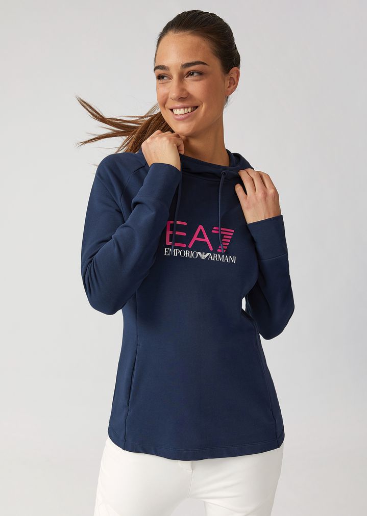 Sudadera deportiva con capucha de tejido de algodón perchado Sudadera deportiva con capucha de tejido de algodón perchado