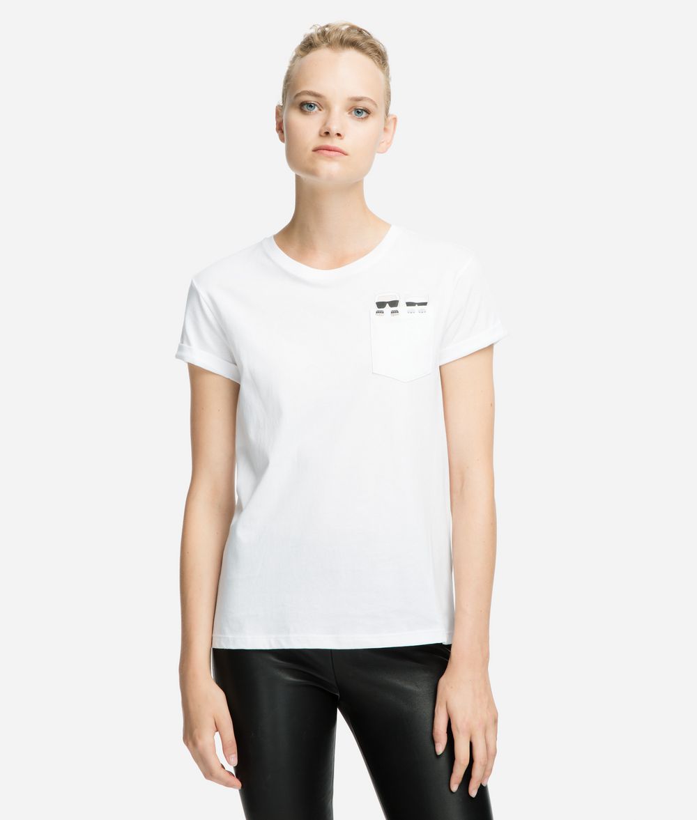 KARL LAGERFELD K/Ikonik T-Shirt mit Brusttasche T-Shirt Damen f