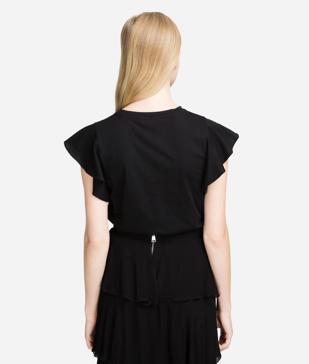 KARL LAGERFELD Ruffle Sleeve T-Shirt T-shirt Woman d