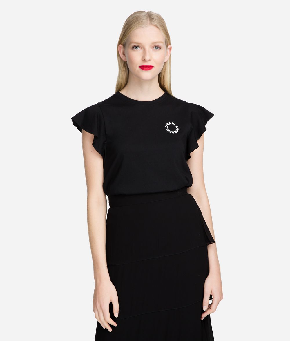 KARL LAGERFELD Ruffle Sleeve T-Shirt T-shirt Woman f