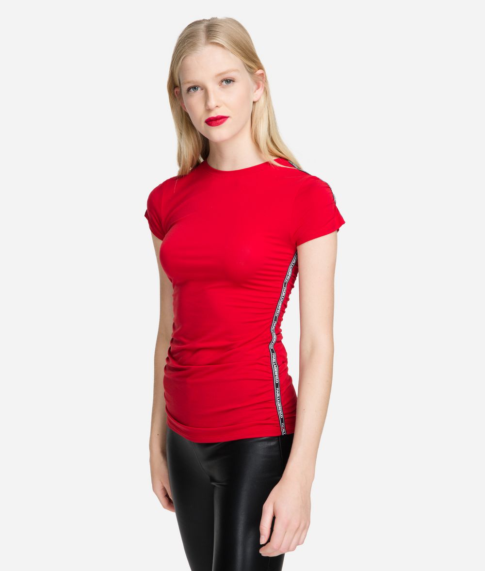 KARL LAGERFELD T-Shirt mit Logotape T-Shirt Damen f