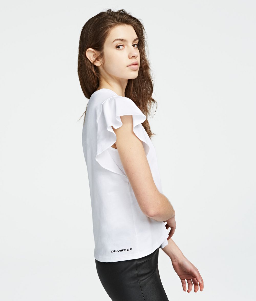 KARL LAGERFELD Ruffle Sleeve T-Shirt T-shirt Woman d