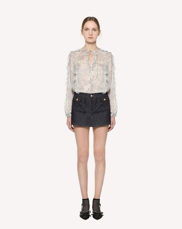 REDValentino Cascading Stars printed Silk Chiffon top