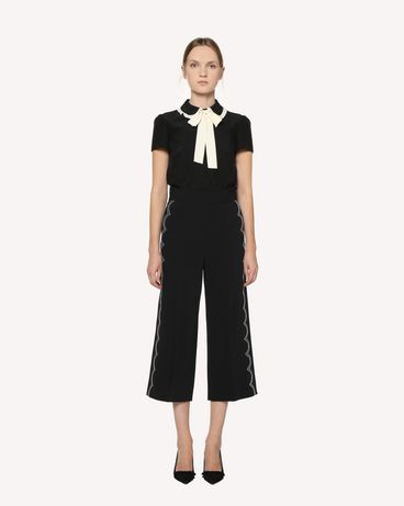 REDValentino Silk top with rounded collar and bow