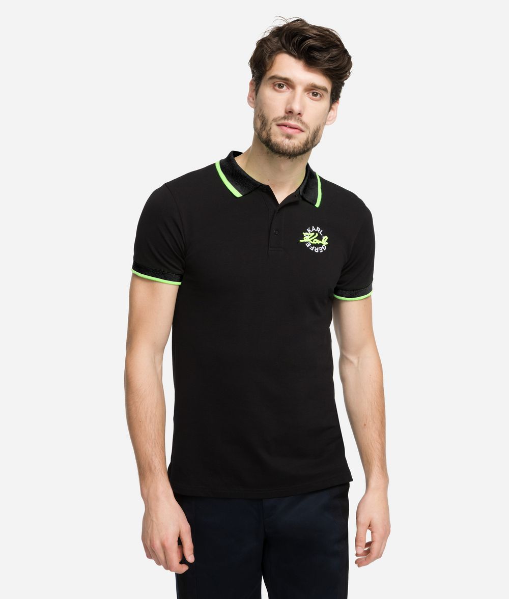 KARL LAGERFELD Polo à logo fluo T-shirt Homme f
