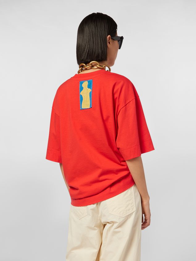 Short Sleeve T-Shirt Marni Short-sleeved jersey T-shirt with Marni print Woman