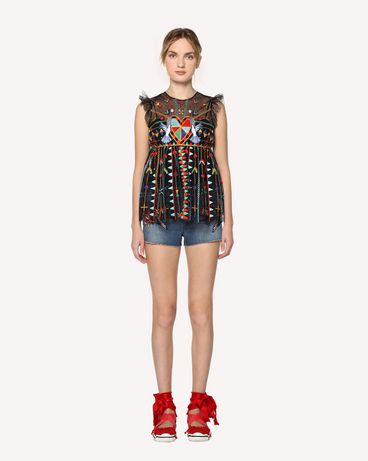 REDValentino Love Celebration embroidered top