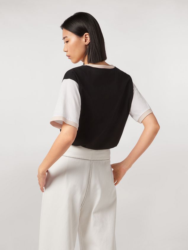 Short Sleeve T-Shirt Marni Jersey T-shirt print by Bruno Bozzetto with contrast sleeves black Woman