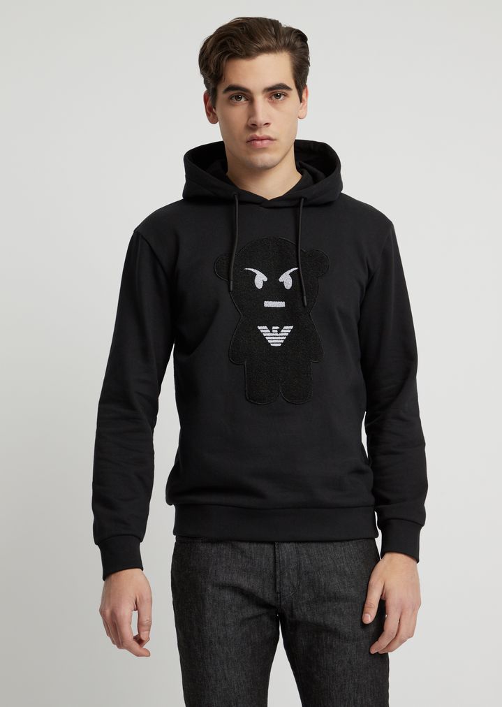 Manga Bear sweatshirt with hood | Man | Emporio Armani