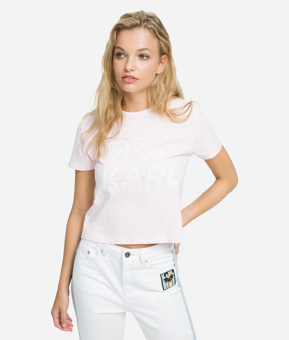 KARL LAGERFELD K/Karlifornia Cropped T-Shirt T-shirt Woman f