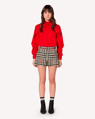 REDValentino Silk top with ruffle