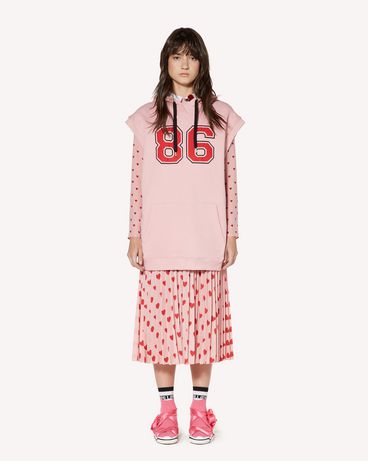 REDValentino Sleeveless sweatshirt with Rebel Black Swan print