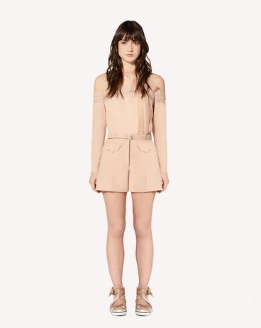REDValentino Limited Edition
Silk and point d'esprit tulle top with lace ribbon