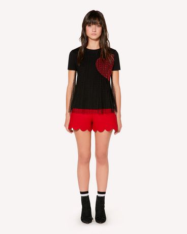 REDValentino
T-shirt with point d'Esprit tulle and heart intarsia