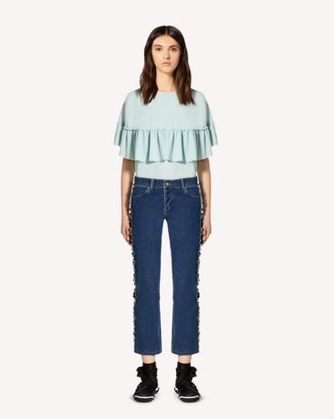 REDValentino Ruffle detail georgette top