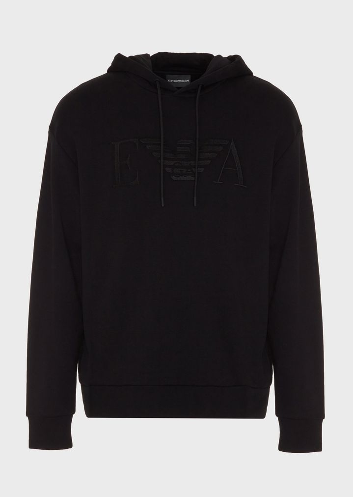Sweatshirt aus Baumwolle mit Kapuze und gesticktem Logo Sweatshirt aus Baumwolle mit Kapuze und gesticktem Logo