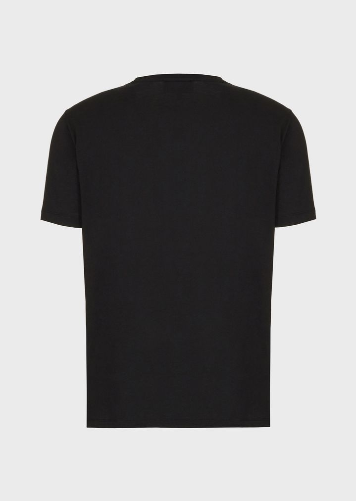 Jersey T-shirt with water-based print on the hem | Man | Emporio Armani