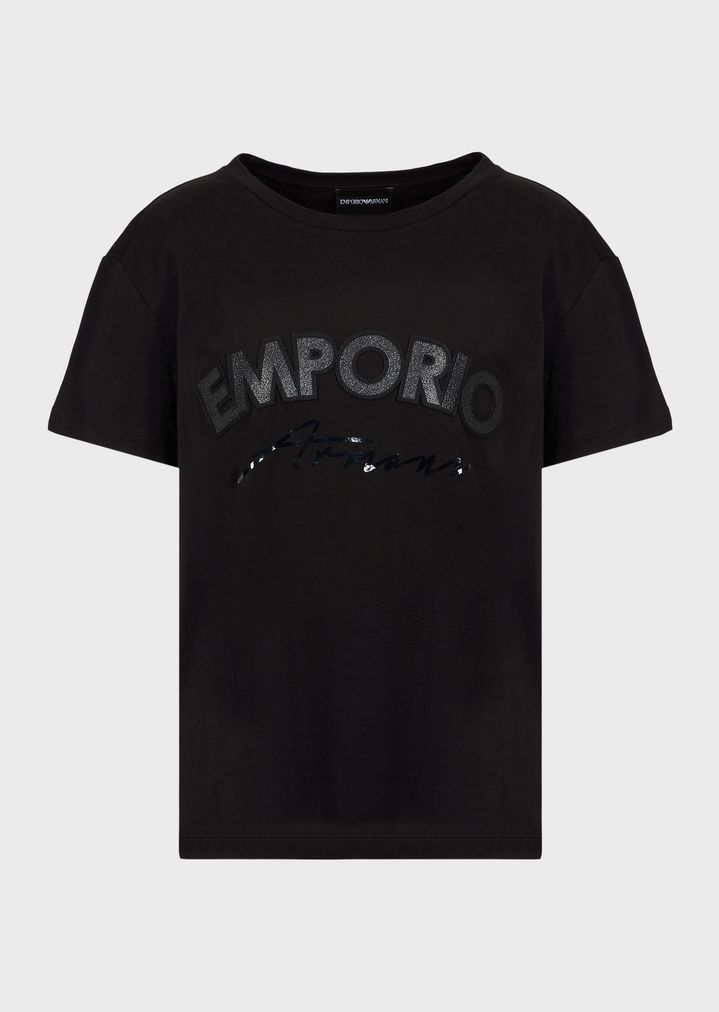 camiseta-de-punto-elastico-con-logotipo-de-brillantina camiseta-de-punto-elastico-con-logotipo-de-brillantina