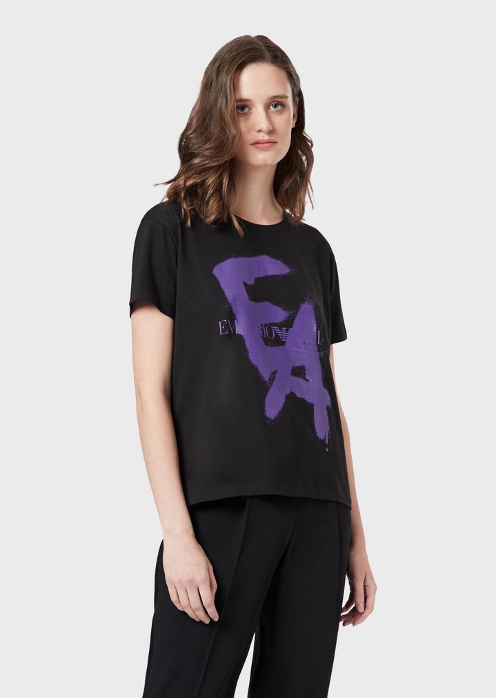 emporio armani logo t shirt women's