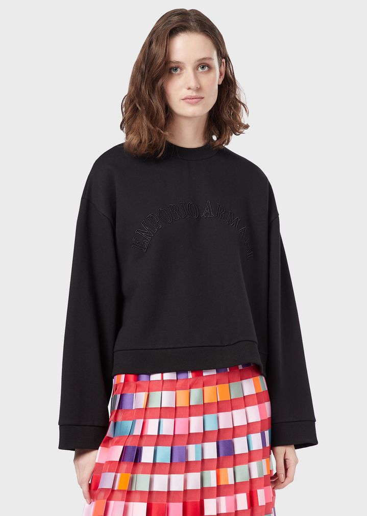 sweatshirt-with-matching-tone-logo-patches sweatshirt-with-matching-tone-logo-patches