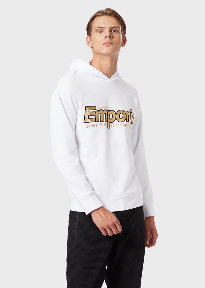 Sweatshirt mit Kapuze und gesticktem Reflektor-Logo Sweatshirt mit Kapuze und gesticktem Reflektor-Logo