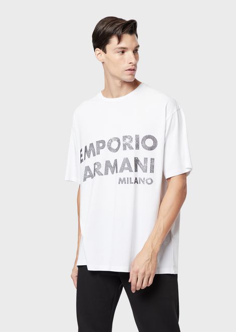 マキシTシャツ ジャージー製 コントラストロゴプリント