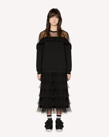 REDValentino Point d'Esprit tulle detail
sweatshirt