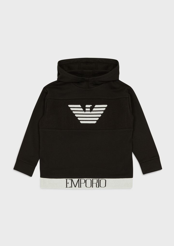 Sweatshirt with logo and hood Sweatshirt with logo and hood