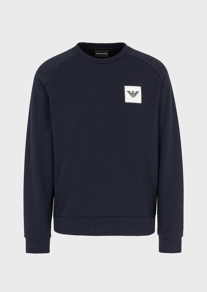 Sweatshirt mit gestepptem Adler-Patch Sweatshirt mit gestepptem Adler-Patch