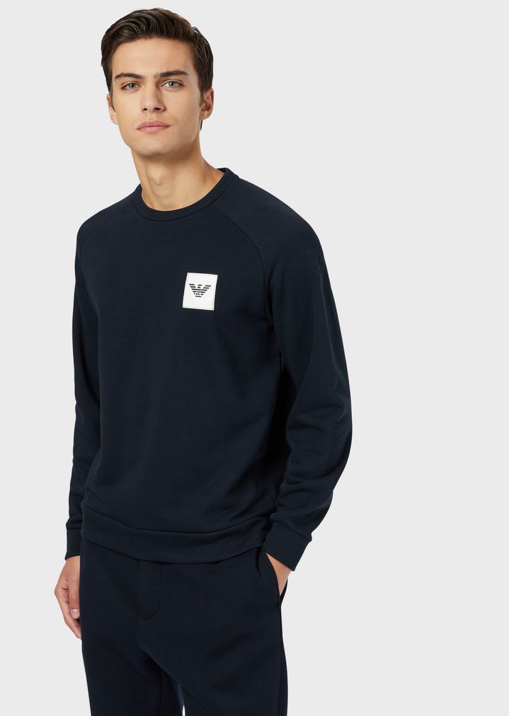 Sweatshirt mit gestepptem Adler-Patch Sweatshirt mit gestepptem Adler-Patch