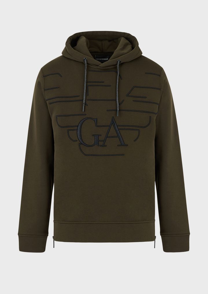 Sweatshirt mit Kapuze und gesticktem Logo Sweatshirt mit Kapuze und gesticktem Logo