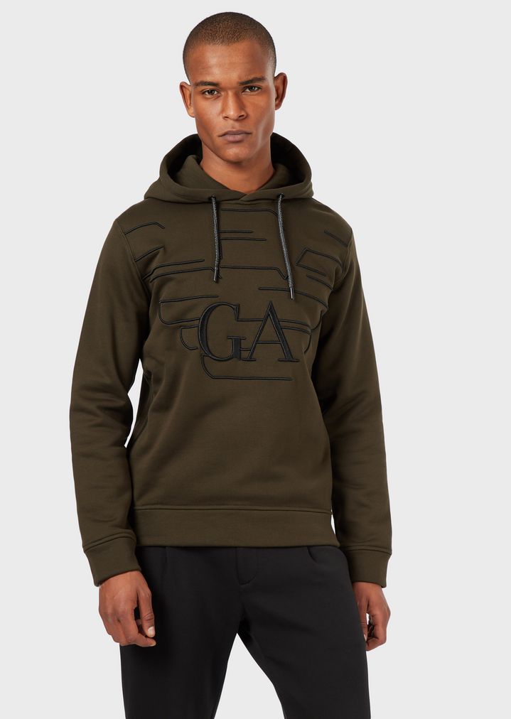 Sweatshirt mit Kapuze und gesticktem Logo Sweatshirt mit Kapuze und gesticktem Logo