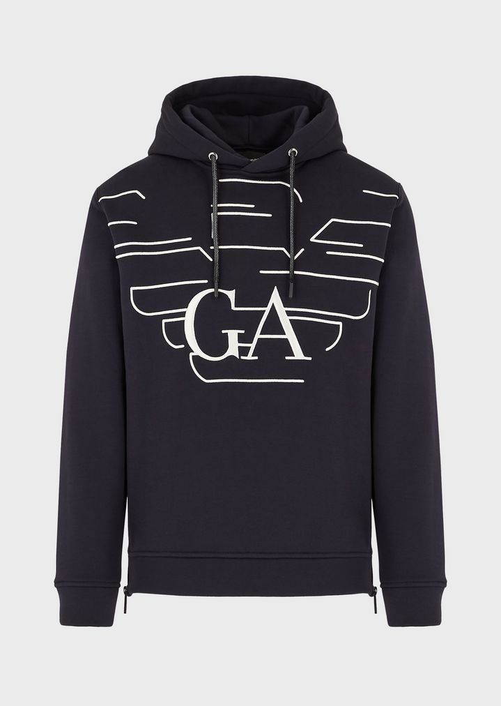 Sweatshirt mit Kapuze und gesticktem Logo Sweatshirt mit Kapuze und gesticktem Logo