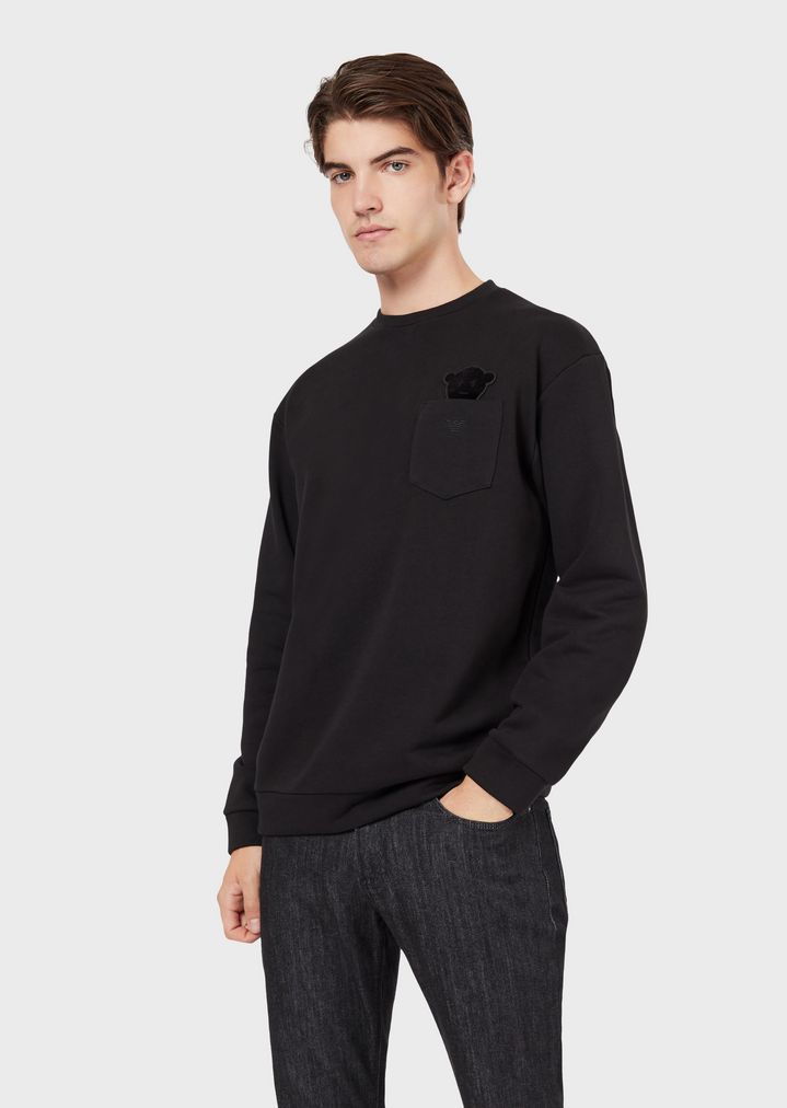 Manga Bear crew-neck sweatshirt with breast pocket Manga Bear crew-neck sweatshirt with breast pocket