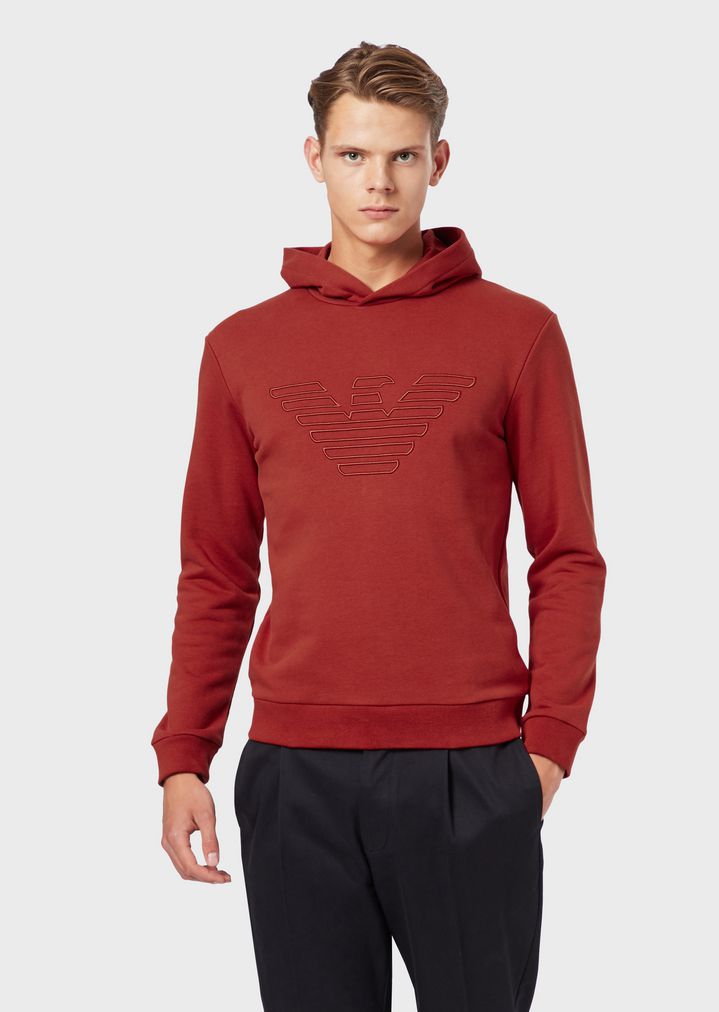 Sweatshirt mit Kapuze und Maxi-Adler als Stickerei Sweatshirt mit Kapuze und Maxi-Adler als Stickerei