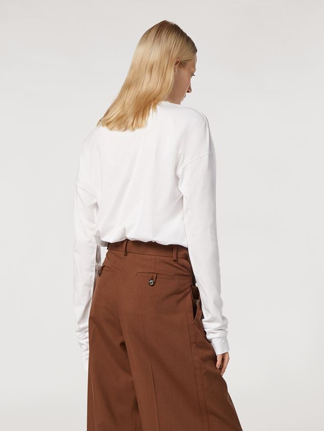 Short Sleeve T-Shirt Marni White long-sleeve T-shirt in jersey with logo Woman