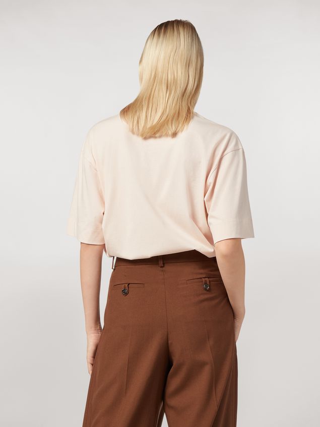 Short Sleeve T-Shirt Marni Short-sleeved jersey T-shirt with frontal logo pink Woman