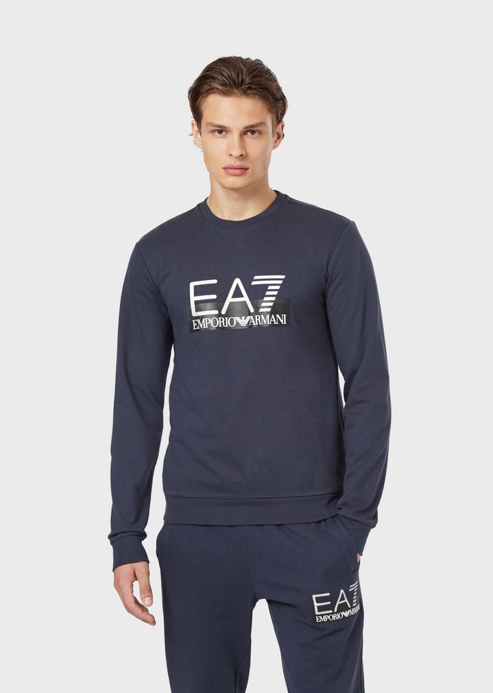 トレインロゴ ピュアコットンスウェットシャツ EA7ロゴ トレインロゴ ピュアコットンスウェットシャツ EA7ロゴ