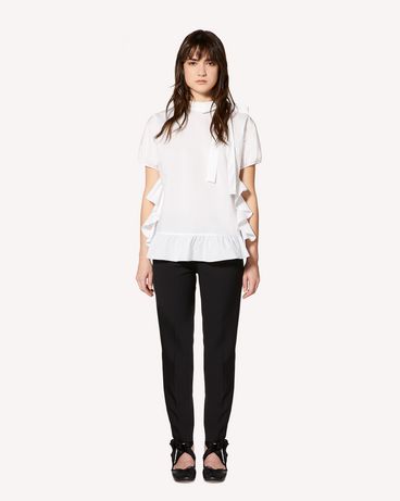 REDValentino Ruffle detail crepe envers satin top