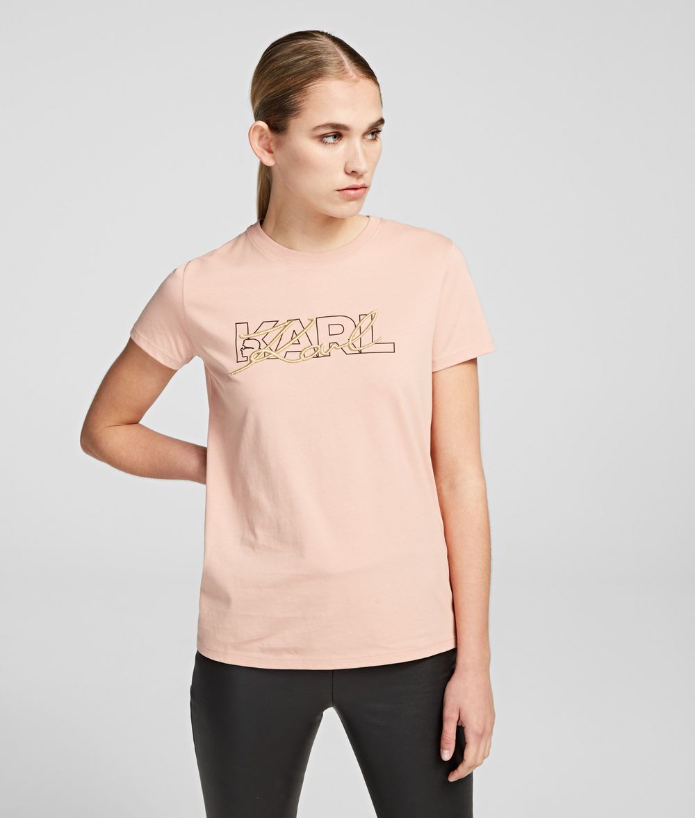 KARL LAGERFELD Double Logo T-shirt T-shirt Woman f
