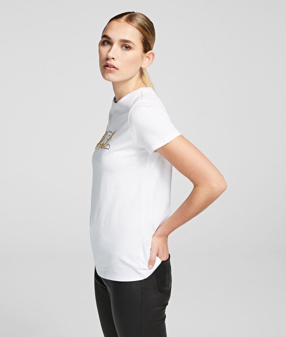 KARL LAGERFELD Double Logo T-shirt T-shirt Woman d